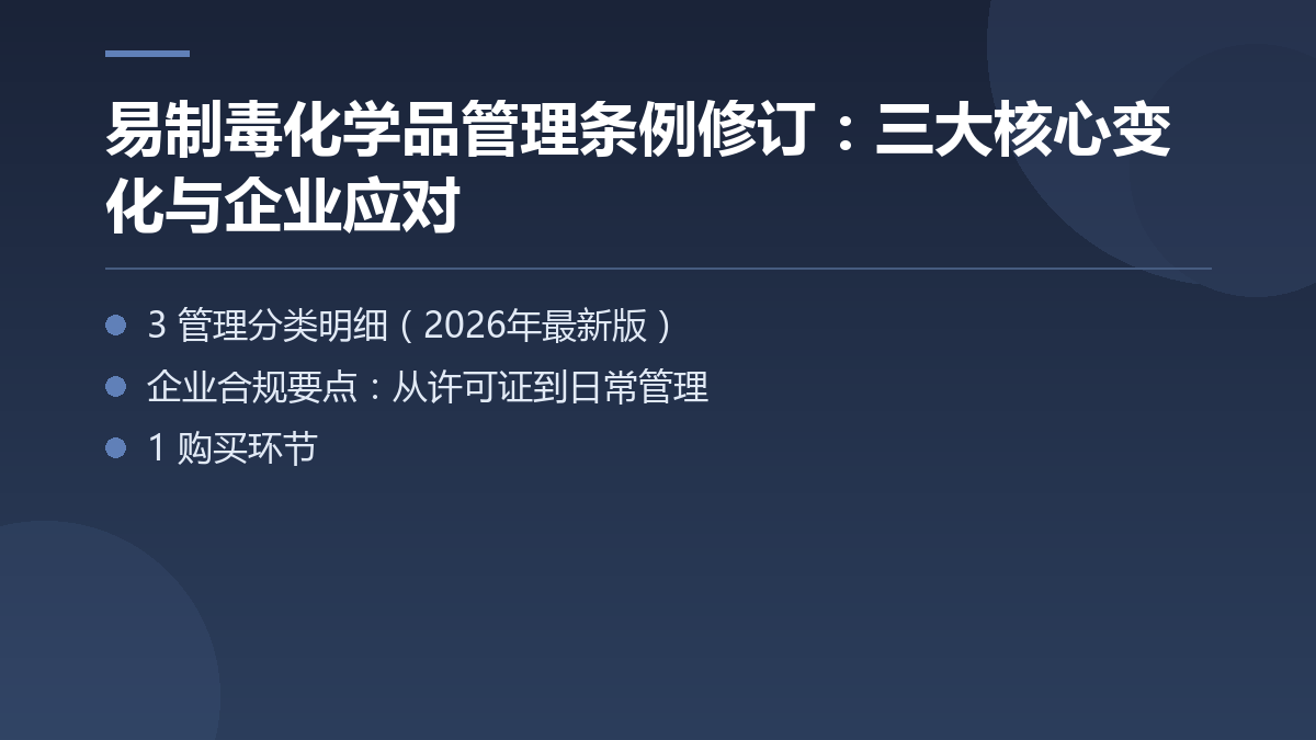 易制毒化学品管理条例修订:三大核心变化与企业应对 — 文章要点图