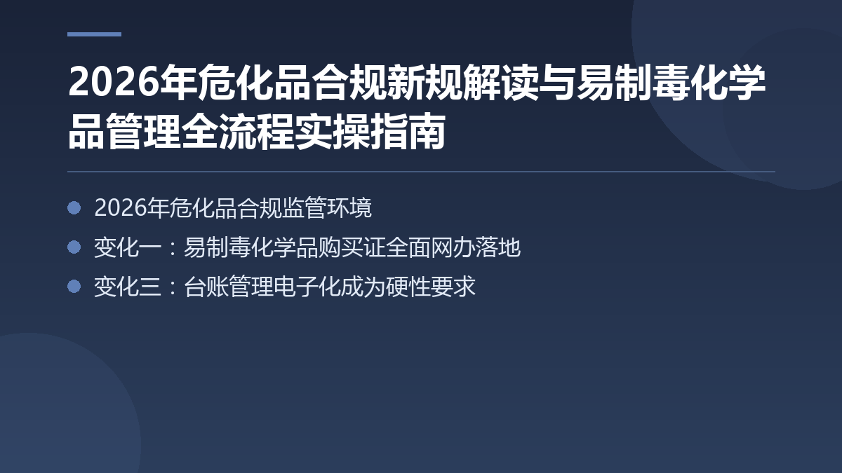 2026年危化品合规新规解读与易制毒化学品管理全流程实操指南 — 文章要点图
