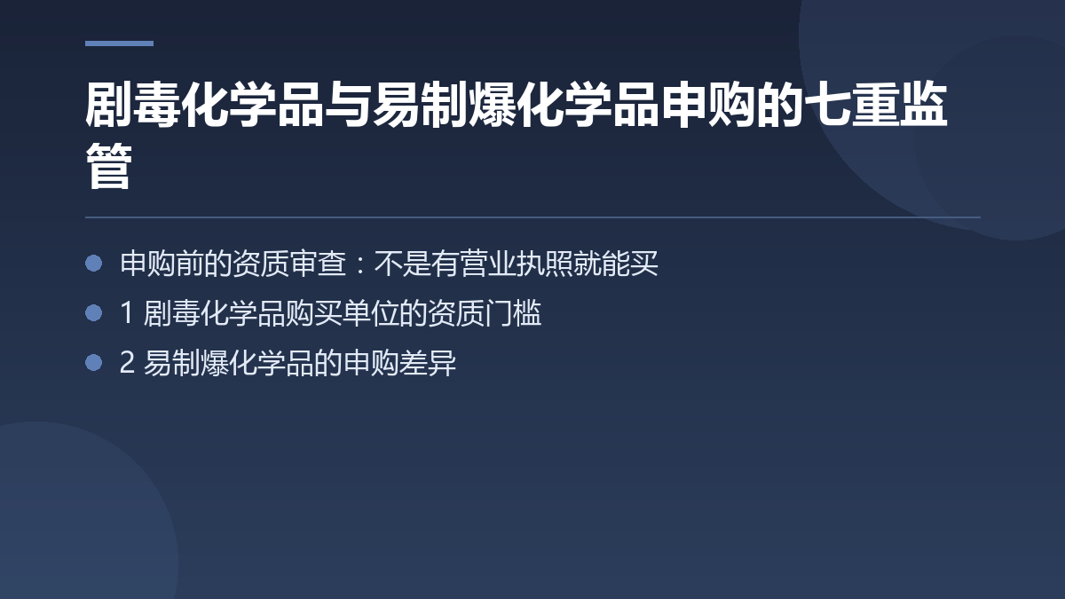 剧毒化学品与易制爆化学品申购的七重监管 — 文章要点图